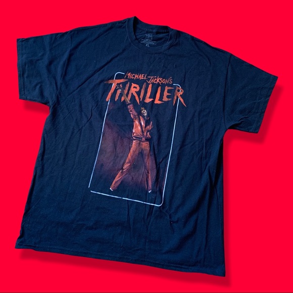 Source Unknown Other - Michael Jackson Thriller Graphic Tee Men’s XL Black Red Music Shirt